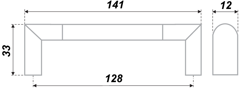 Мебельная ручка, 128 мм,