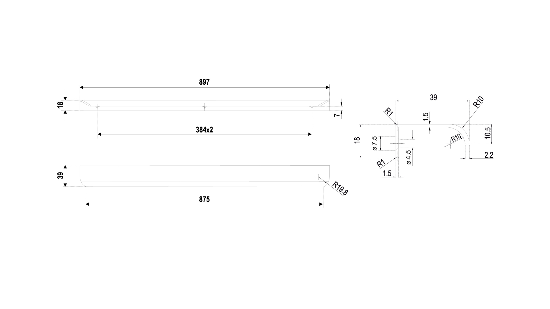 Мебельная ручка AL MONTE