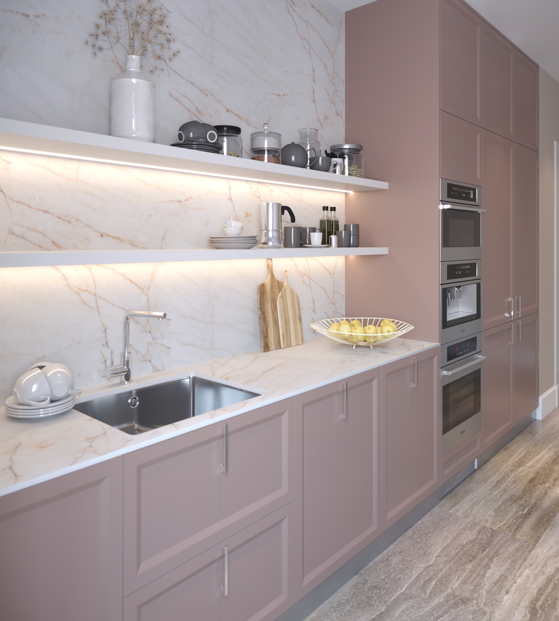 Пристенная панель 8084/Pt Quartzite Bianco 4200х600х10//WP1-e2-SP-00-DS01-1