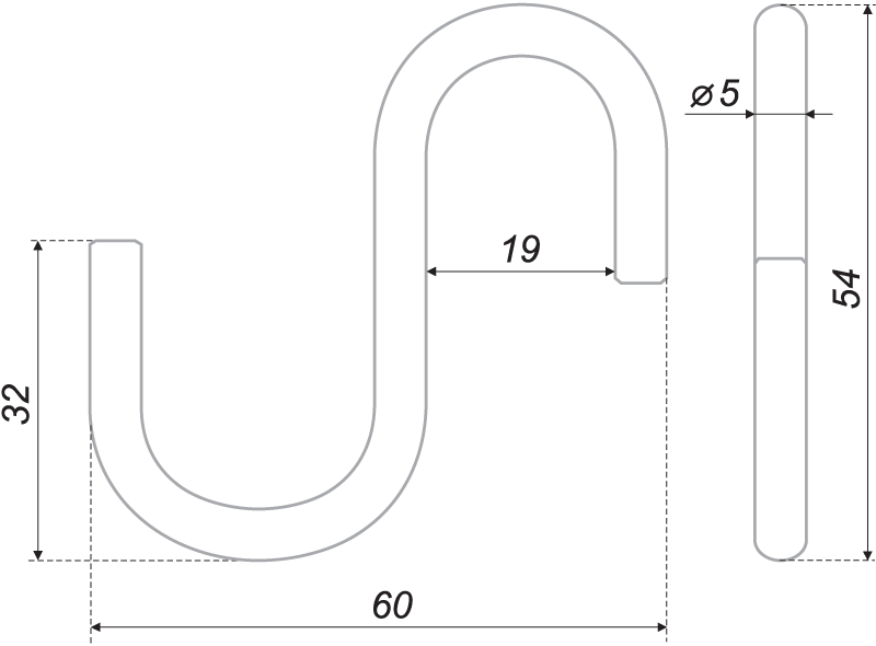 Крючек для трубы d=16мм большой