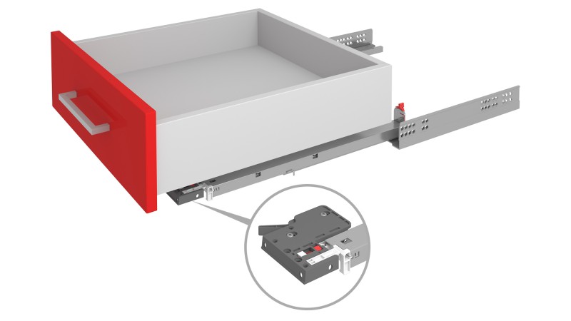 DB9991Zn/400 Направляющие скрытого монтажа B-slide, полн. выд., с синхр. и 3D регул.SOFT