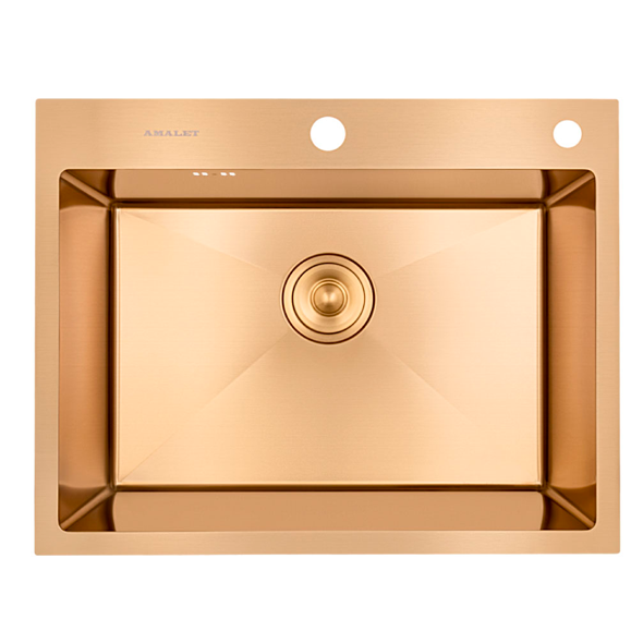 60*48 Металлическая мойка золото AMALET
