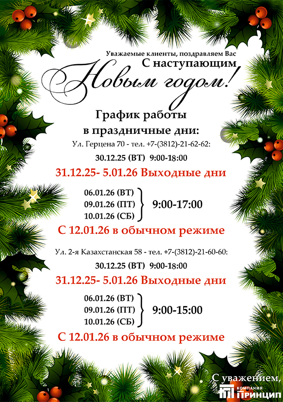 График работ Новый Год 2025-2026