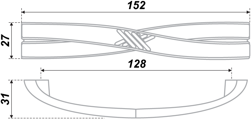 Мебельная ручка, 128 мм,