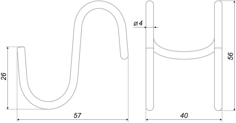 Крючек для трубы d=16мм двойной