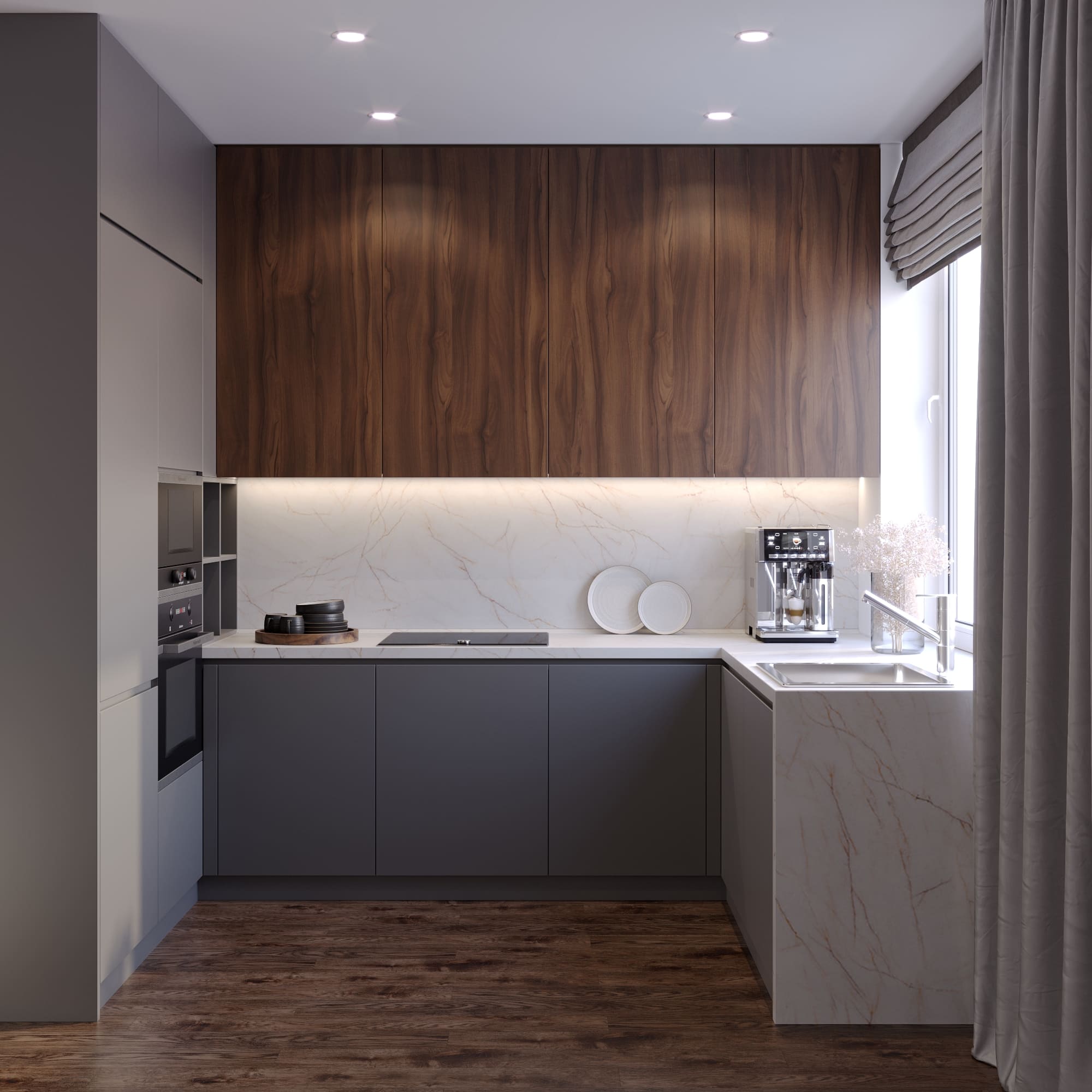 Пристенная панель 8084/Pt Quartzite Bianco 4200х600х10//WP1-e2-SP-00-DS01-1