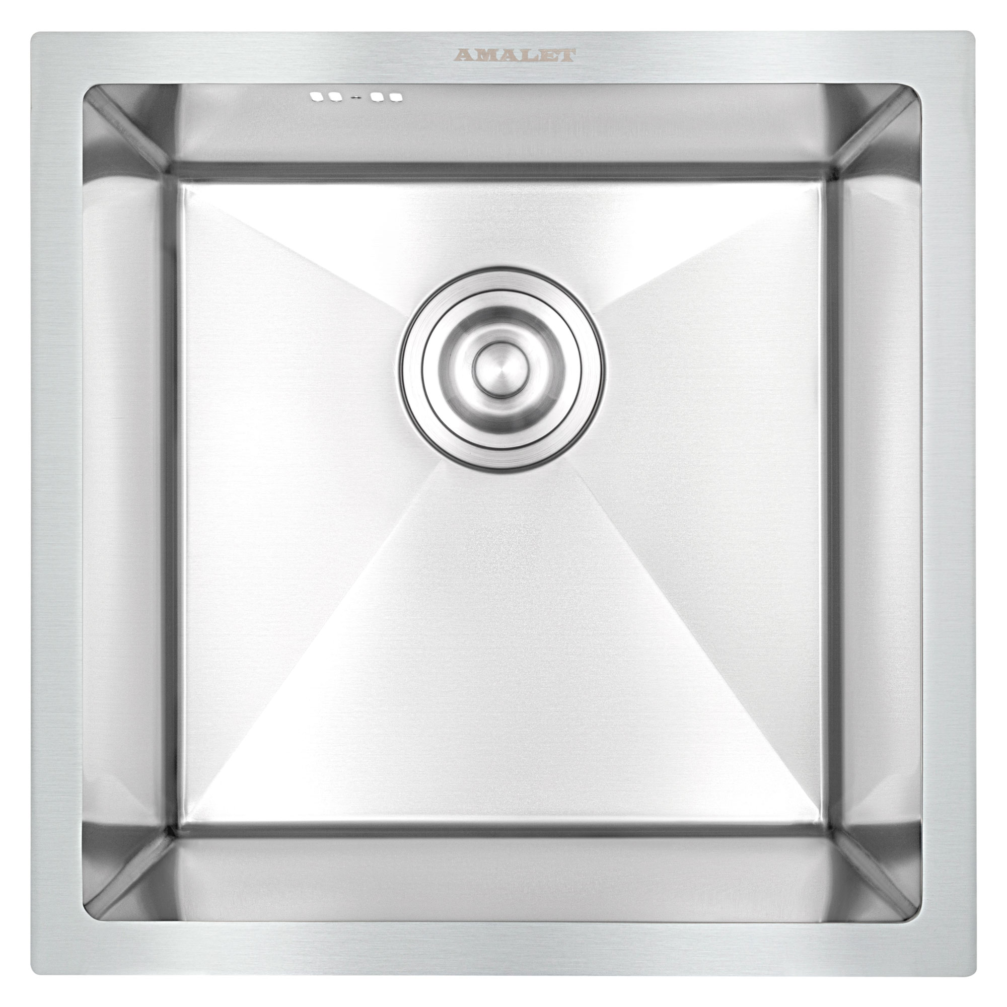 44*44 Металлическая мойка подстольного монтажа AMALET САТИН
