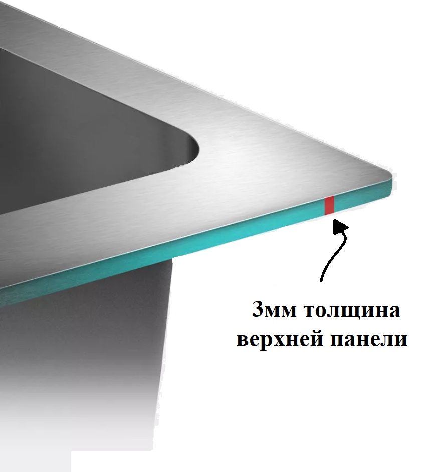 50х45 Металлическая мойка сатин AMALET