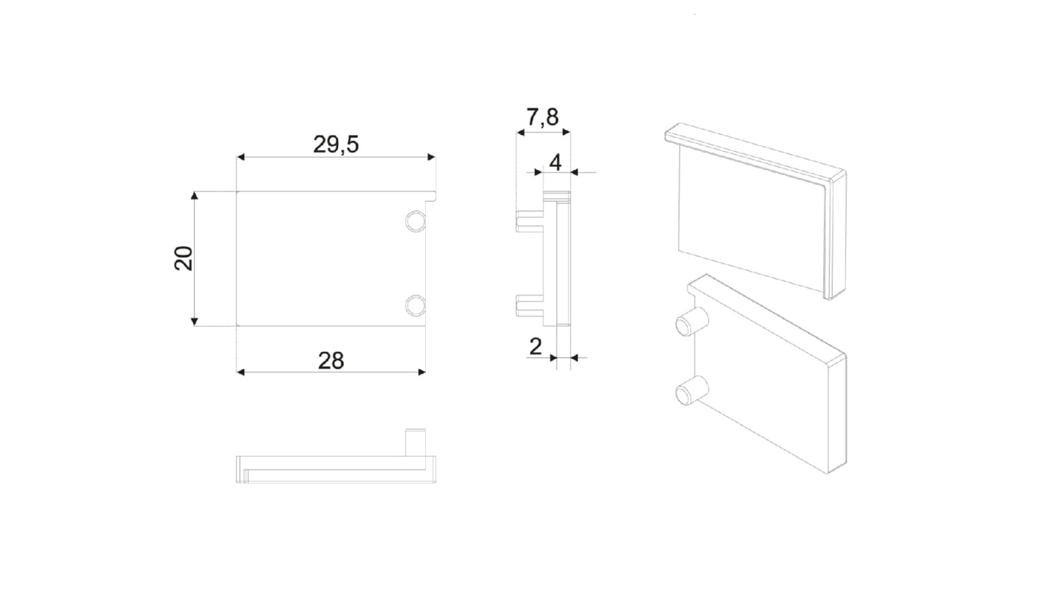 Заглушка боковая ZnAl L-LINE
