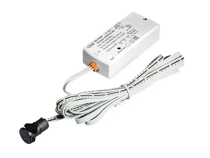 08.800.00.348 Выключатель ИК РМ 218DR,100-240В,max300Вт,расст.сраб.:макс5см,83х35х19мм,D=14мм,белый