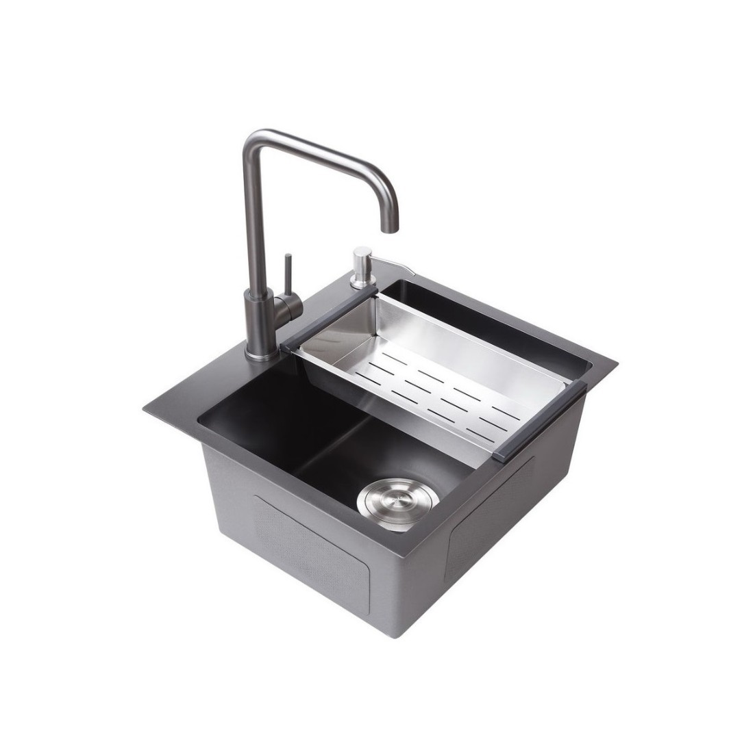 50х45 Металлическая мойка графит AMALET