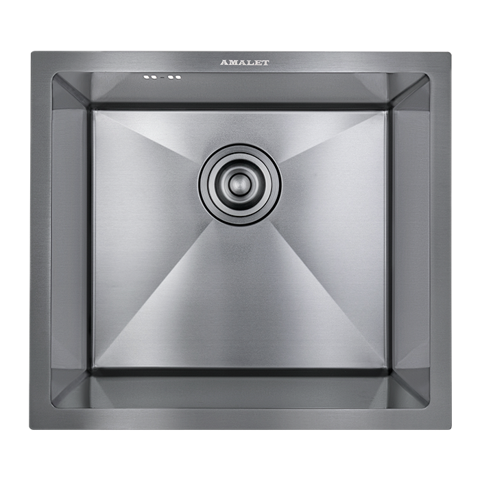 49*44 Металлическая мойка подстольного монтажа AMALET ГРАФИТ